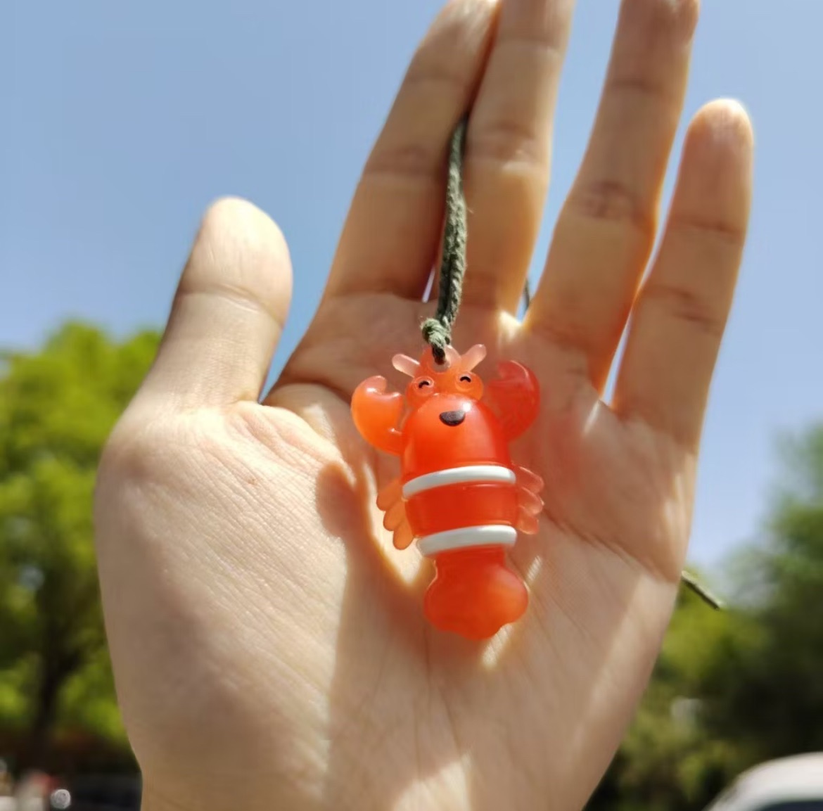 變色龍蝦掛件 帶掛繩 帶透明袋 變色烤鴨 汽車掛件 包包掛件 創意掛件 創意鑰匙扣 鑰匙扣 小禮物