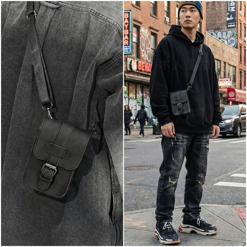 復古小廢包小腰包⚡ 台灣現貨#6074側背+腰包雙用手機包 男生包包 童包