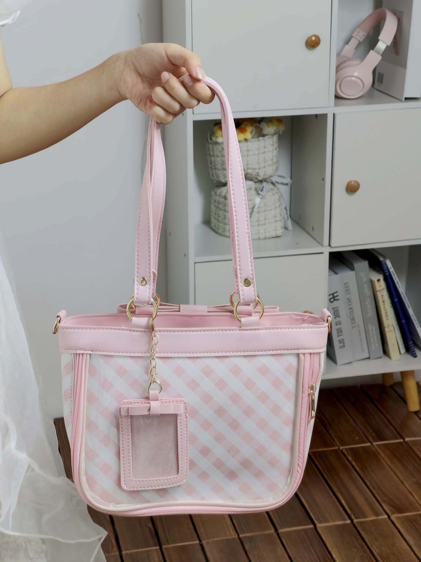 131.草莓唱盤-格紋夢幻質感痛包2色