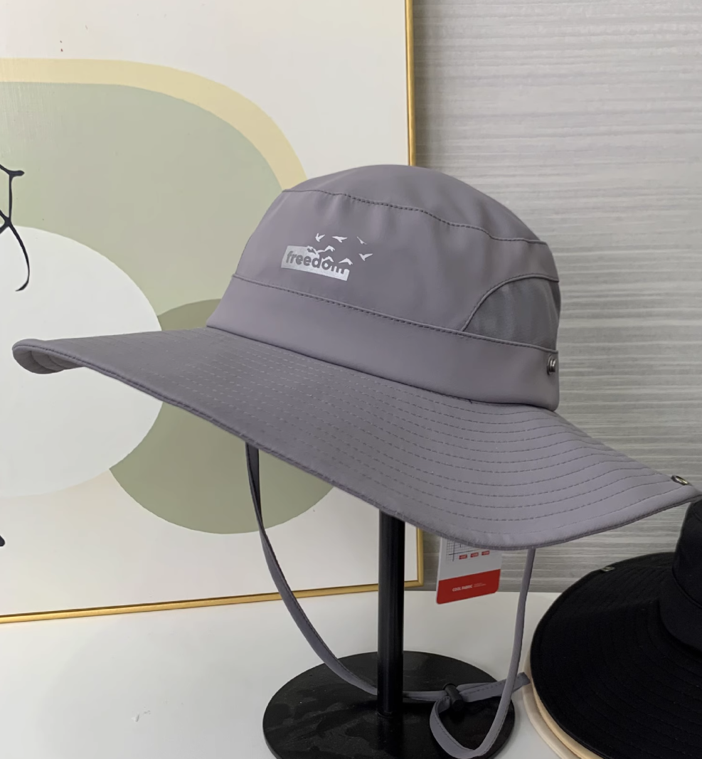桃莉琪*moki*夏季戶外防曬大帽沿遮陽帽側扣捲邊造型帽-現貨