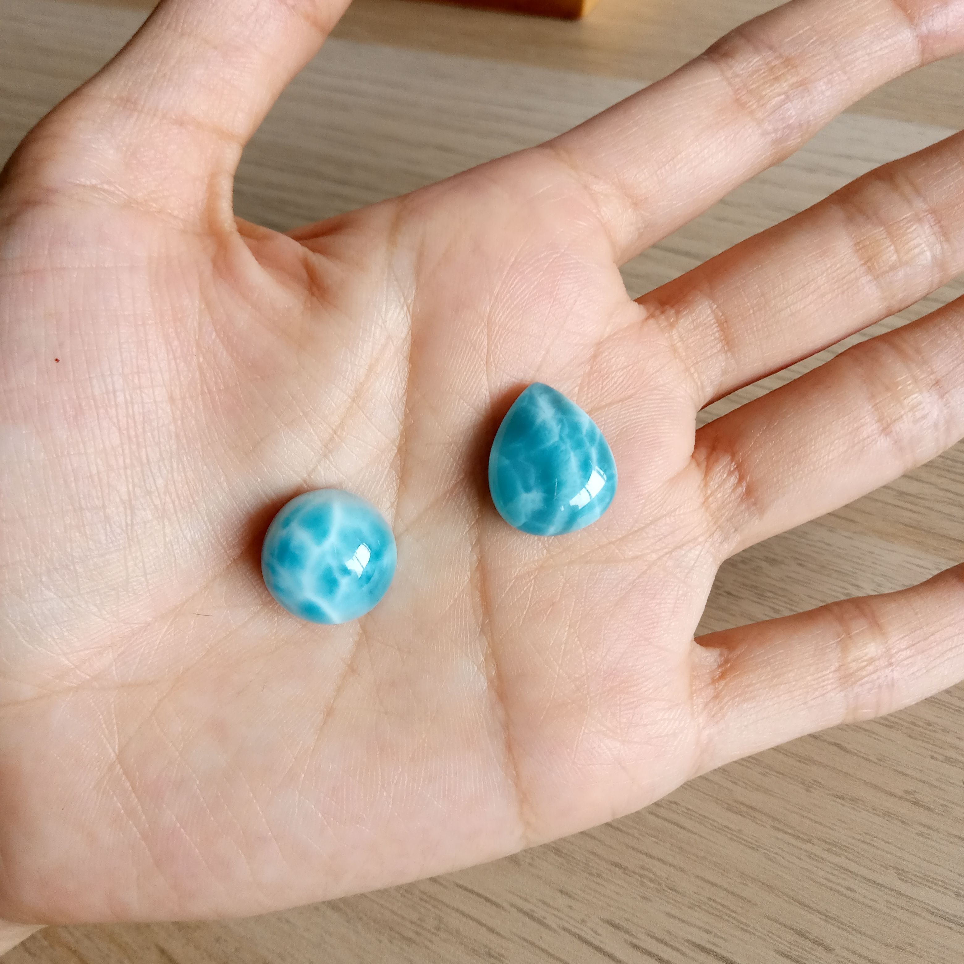 拉利瑪（海紋石）裸石【水滴】