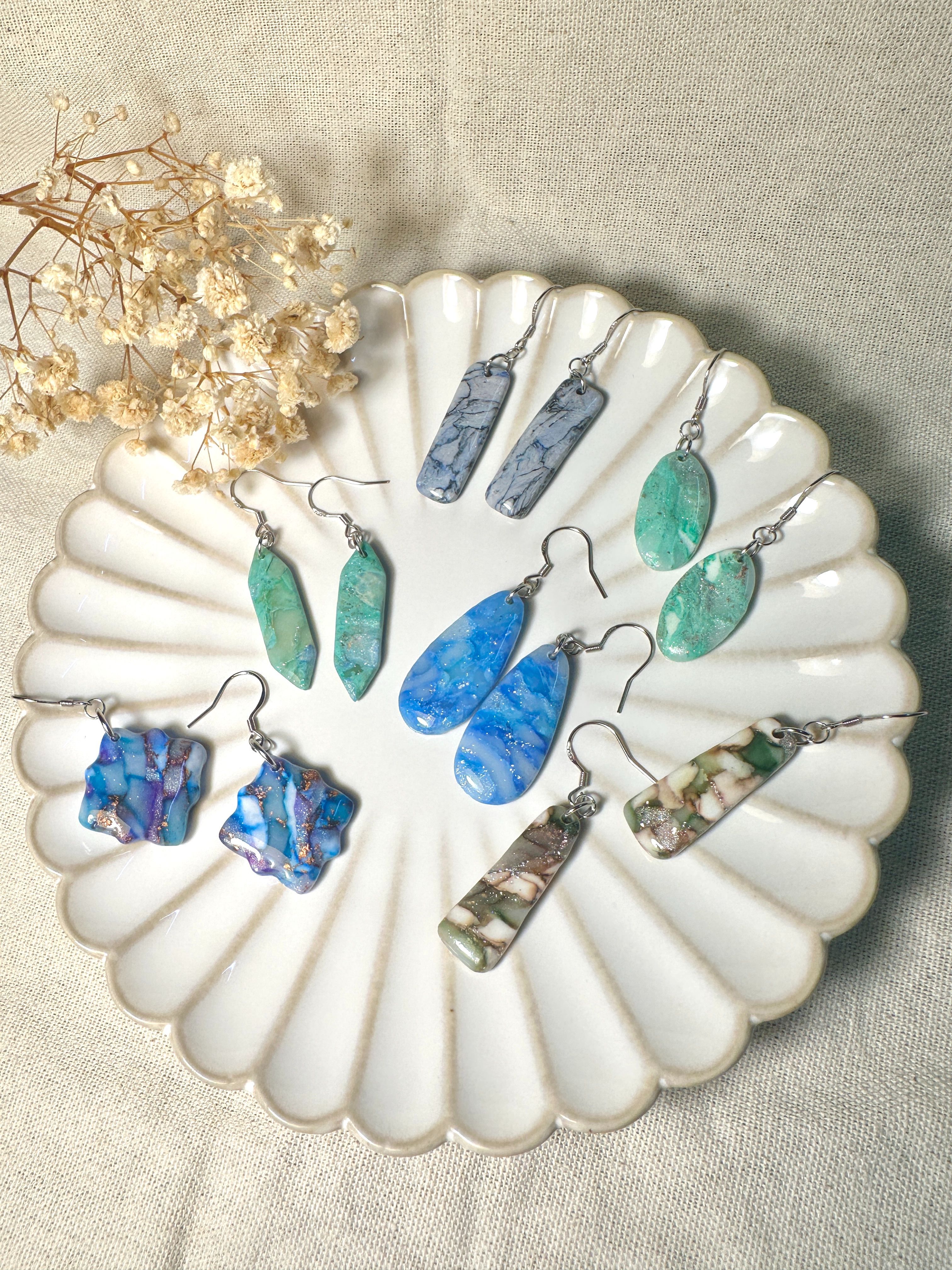 冷色系耳環（請備注：耳針/耳夾）