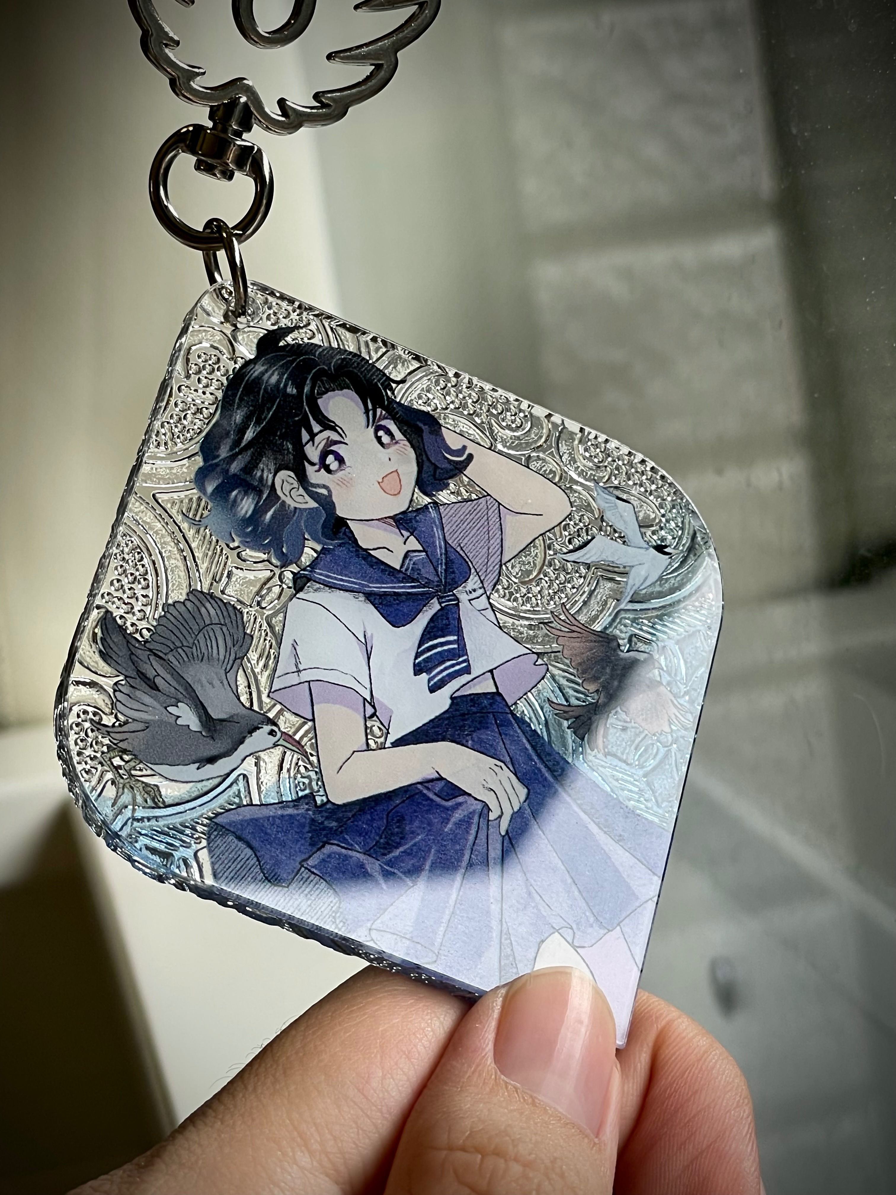 海棠花雙面壓克力吊飾