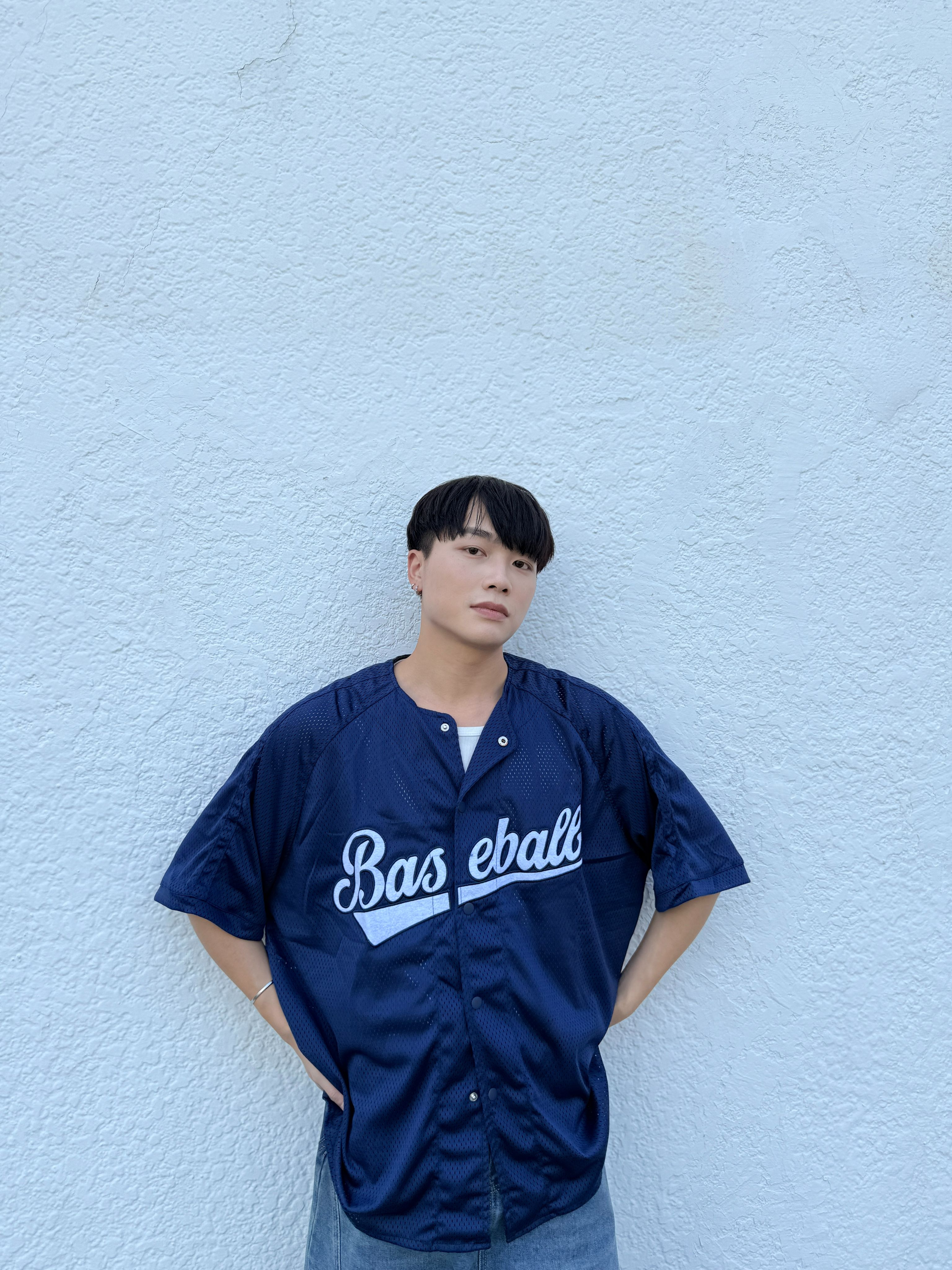 【CIVON】韓國 Baseball 網眼開扣棒球衫 棒球外套 層次穿搭 夏天必備 棒球  復古 短袖 多層次 襯衫
