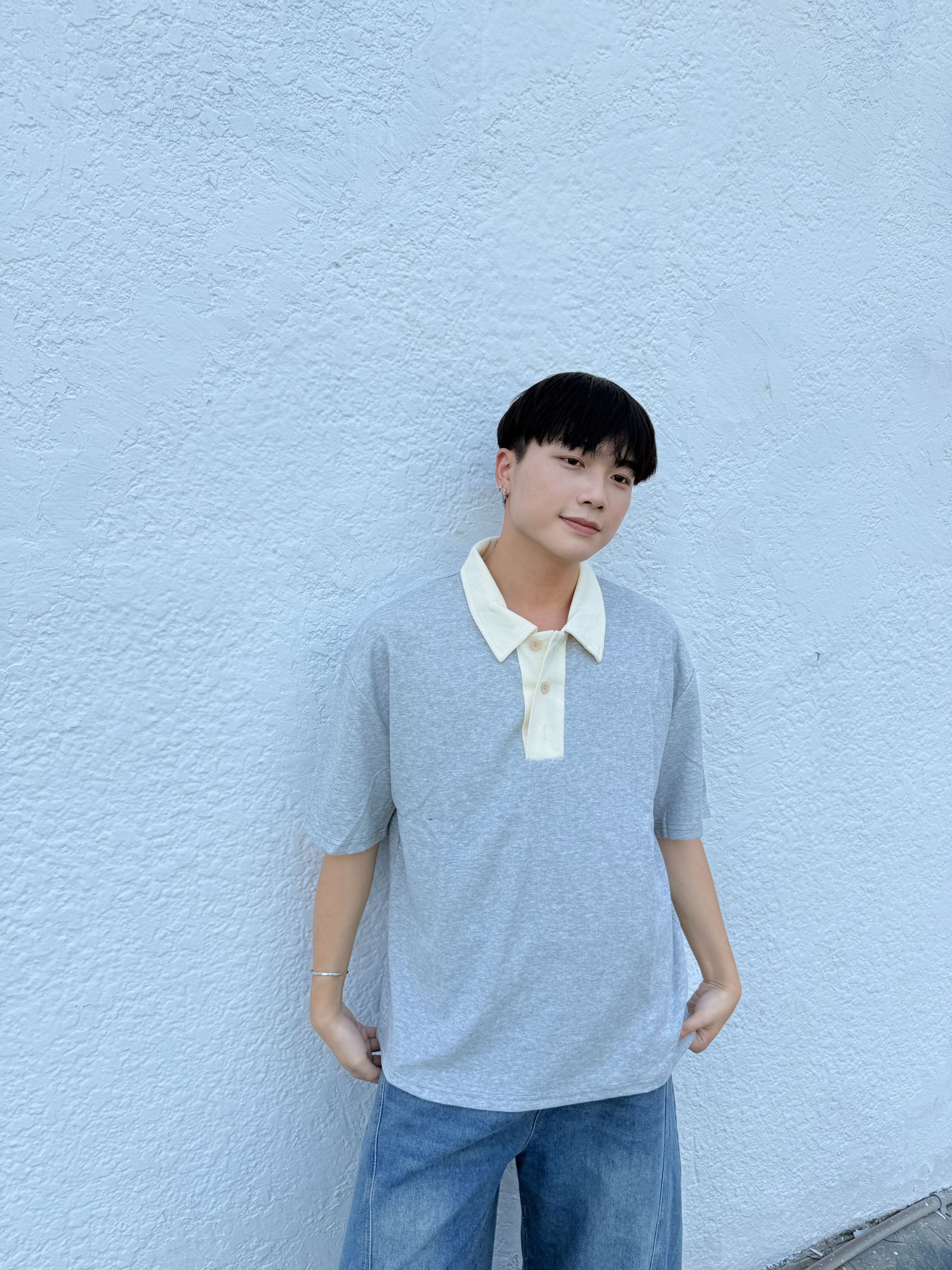 【CIVON】韓國 超質感 高磅純棉撞色 POLO 衫 高級感 簡約 polo 衫 開襟 短袖  翻領 落肩 情侶