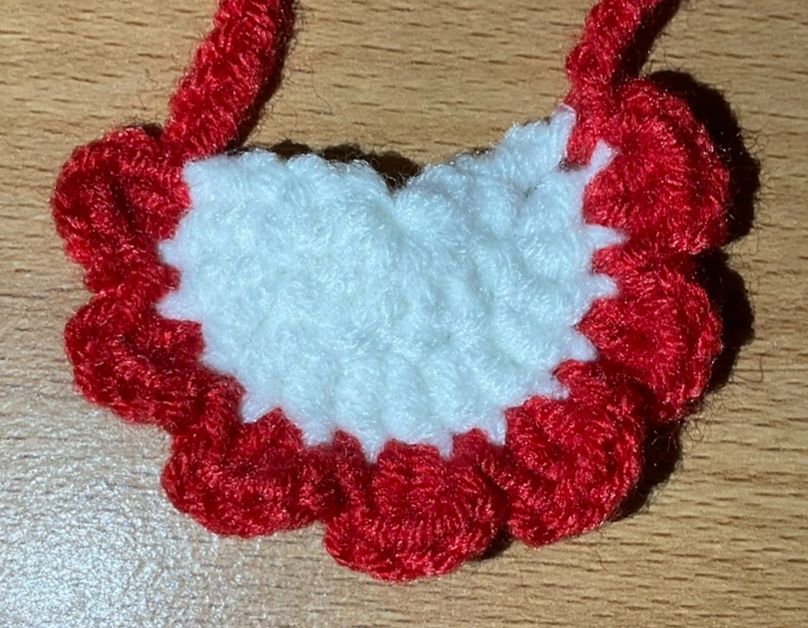 OTO手作坊🐰珊瑚紅-白底口水巾、圍兜兜（10~15cm娃）