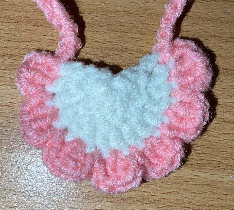 OTO手作坊🐰深粉-白底口水巾、圍兜兜（10~15cm娃）