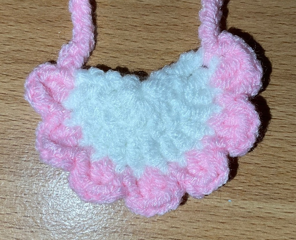 OTO手作坊🐰粉紅-白底口水巾、圍兜兜（10~15cm娃）