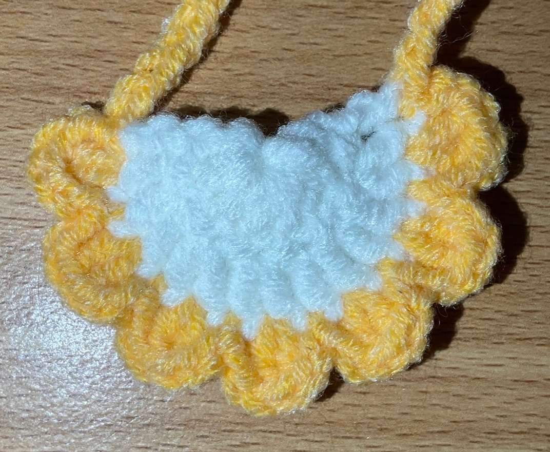 OTO手作坊🐰黃色-白底口水巾、圍兜兜（10~15cm娃）