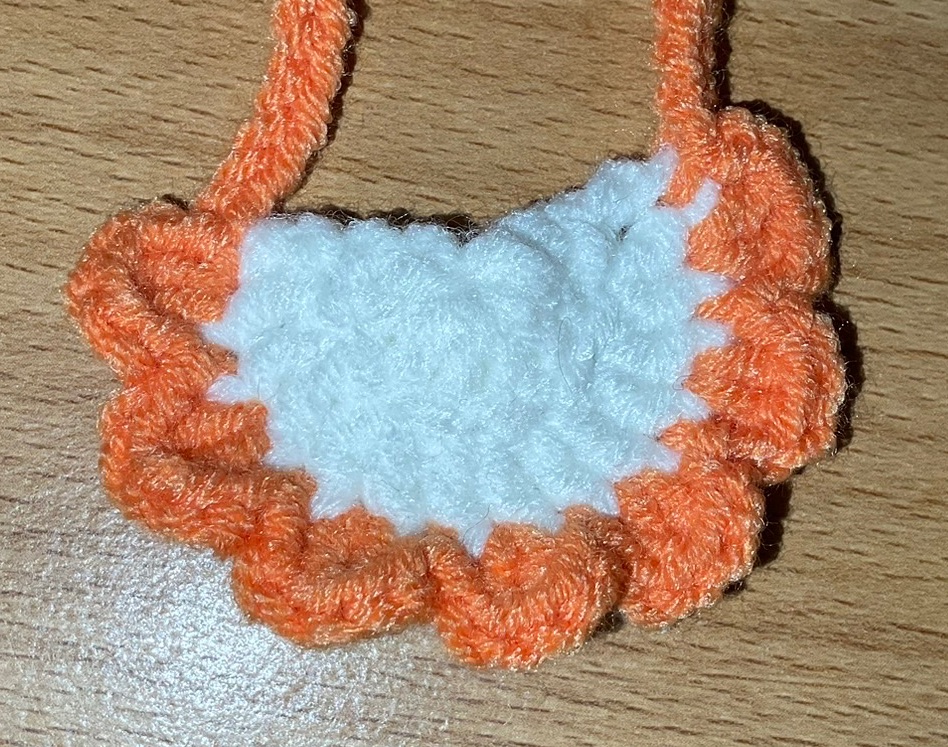 OTO手作坊🐰橘色-白底口水巾、圍兜兜（10~15cm娃）