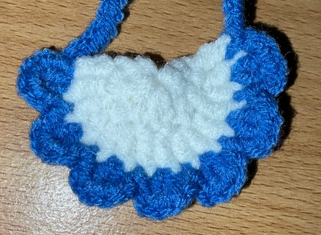 OTO手作坊🐰深藍-白底口水巾、圍兜兜（10~15cm娃）