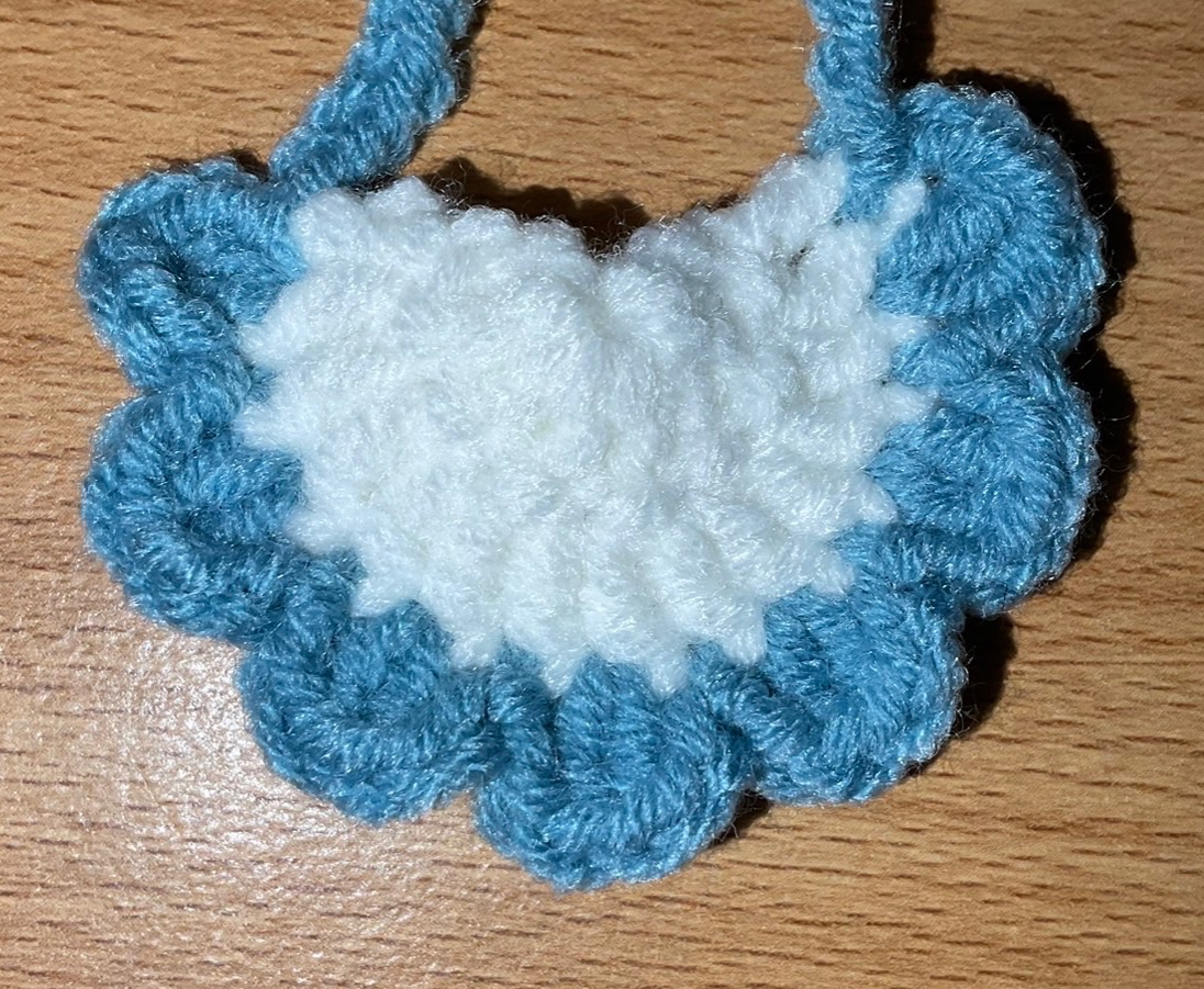 OTO手作坊🐰湖藍-白底口水巾、圍兜兜（10~15cm娃）