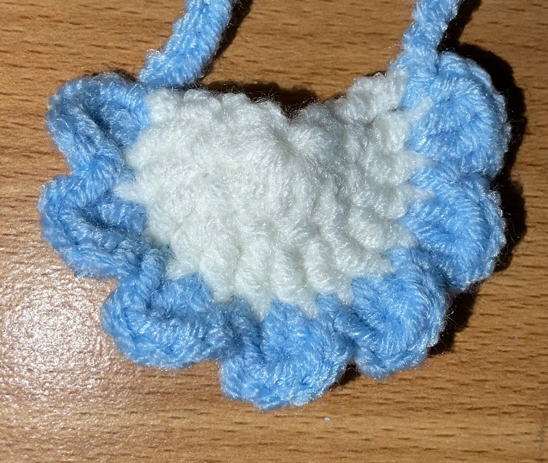 OTO手作坊🐰水藍-白底口水巾、圍兜兜（10~15cm娃）