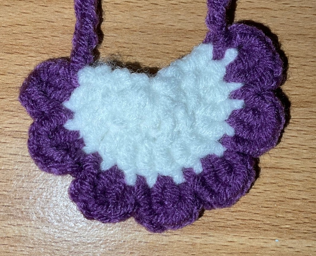 OTO手作坊🐰深紫-白底口水巾、圍兜兜（10~15cm娃）