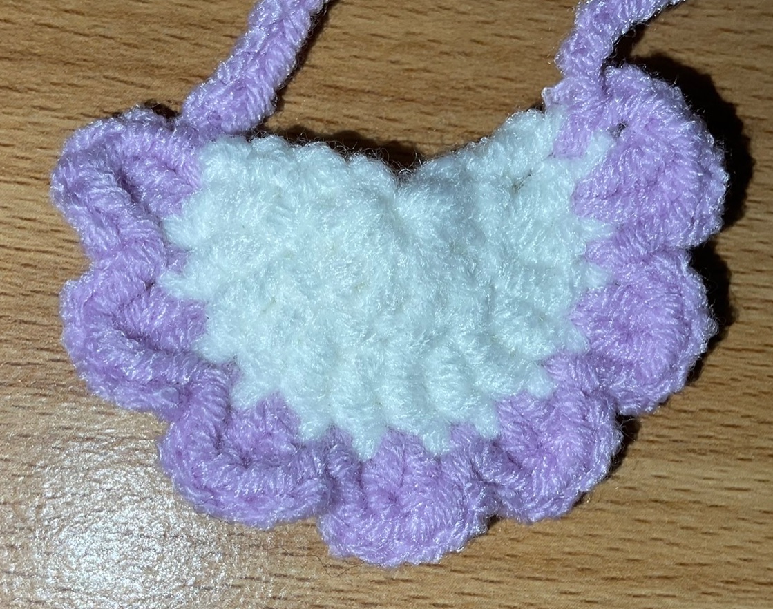 OTO手作坊🐰淺紫-白底口水巾、圍兜兜（10~15cm娃）