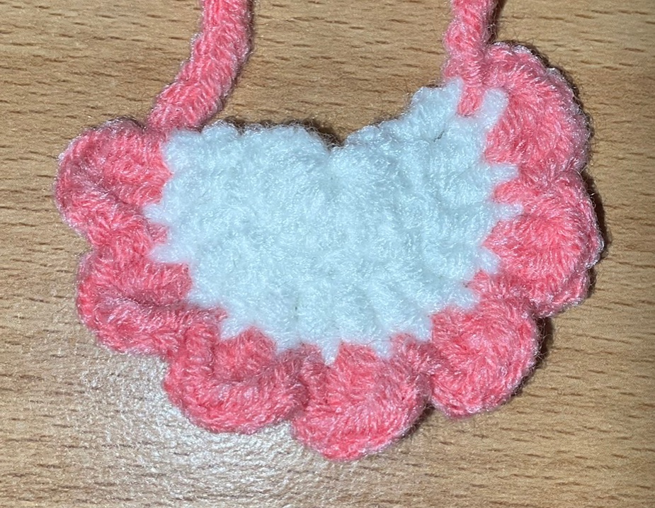 OTO手作坊🐰西瓜紅-白邊口水巾、圍兜兜（10~15cm娃）