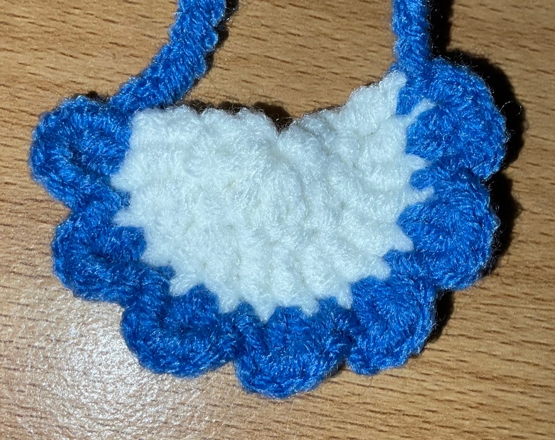 OTO手作坊🐰深藍-白邊口水巾、圍兜兜（10~15cm娃）