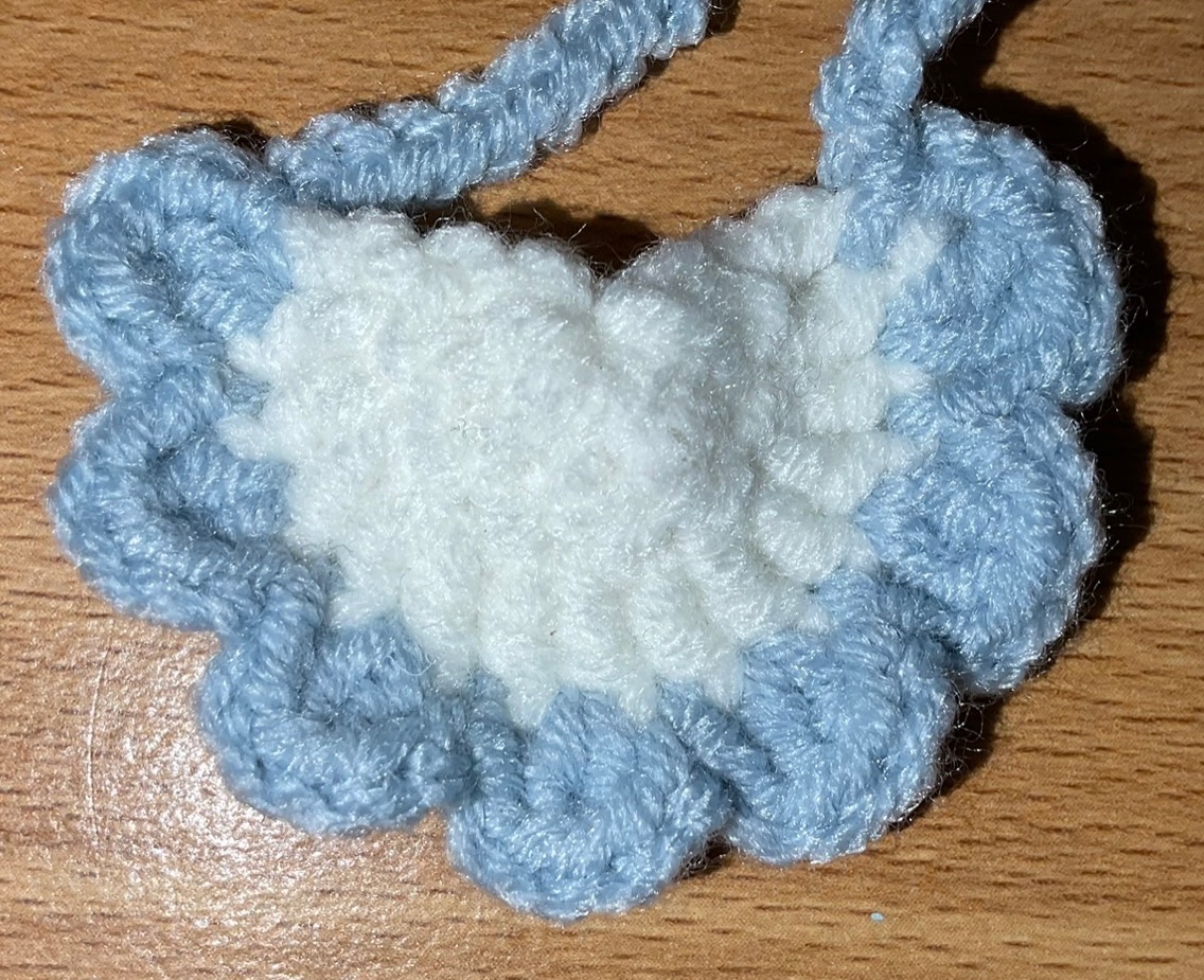 OTO手作坊🐰淺藍-白邊口水巾、圍兜兜（10~15cm娃）