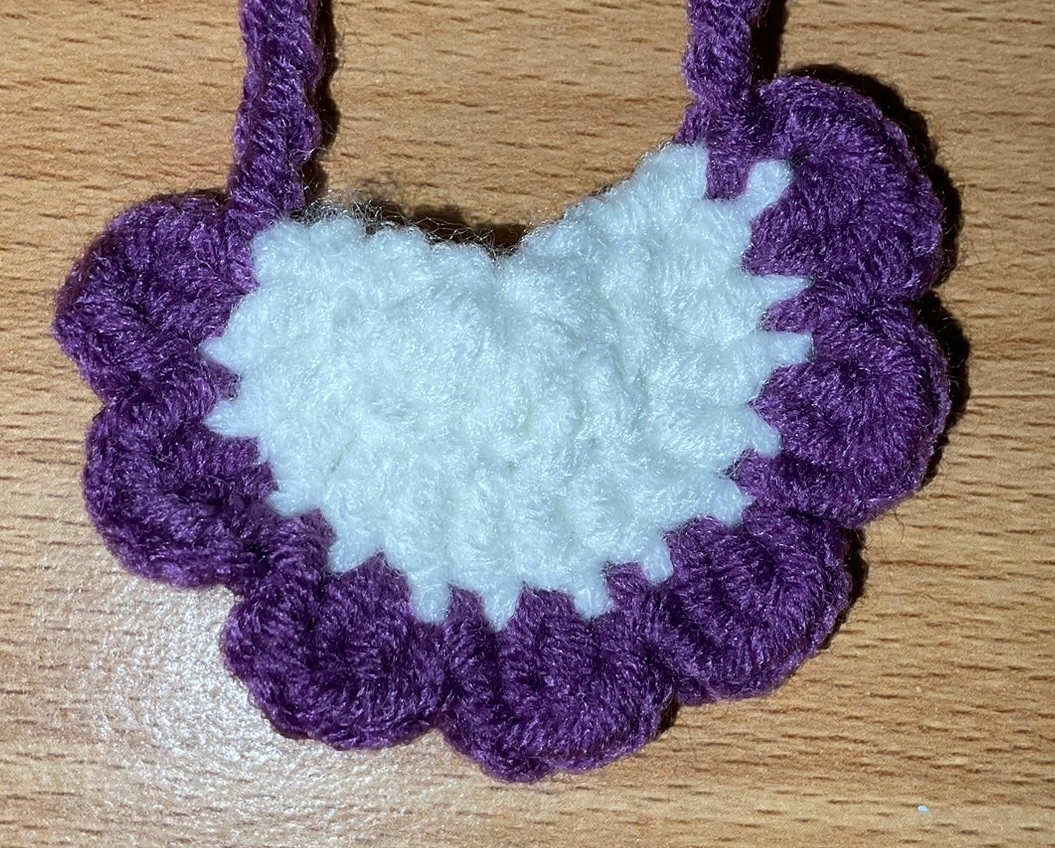 OTO手作坊🐰深紫-白邊口水巾、圍兜兜（10~15cm娃）