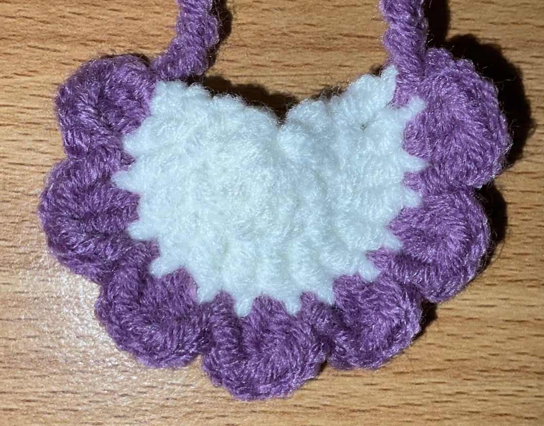 OTO手作坊🐰紫色-白邊口水巾、圍兜兜（10~15cm娃）