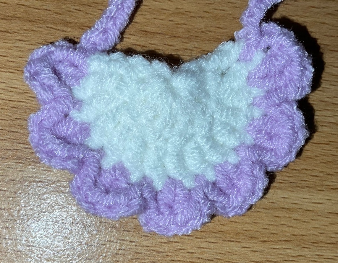 OTO手作坊🐰淺紫-白邊口水巾、圍兜兜（10~15cm娃）