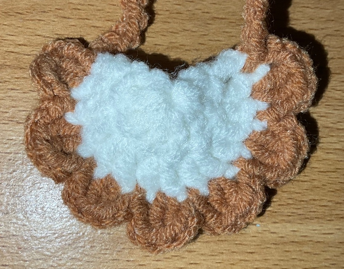 OTO手作坊🐰棕色-白邊口水巾、圍兜兜（10~15cm娃）