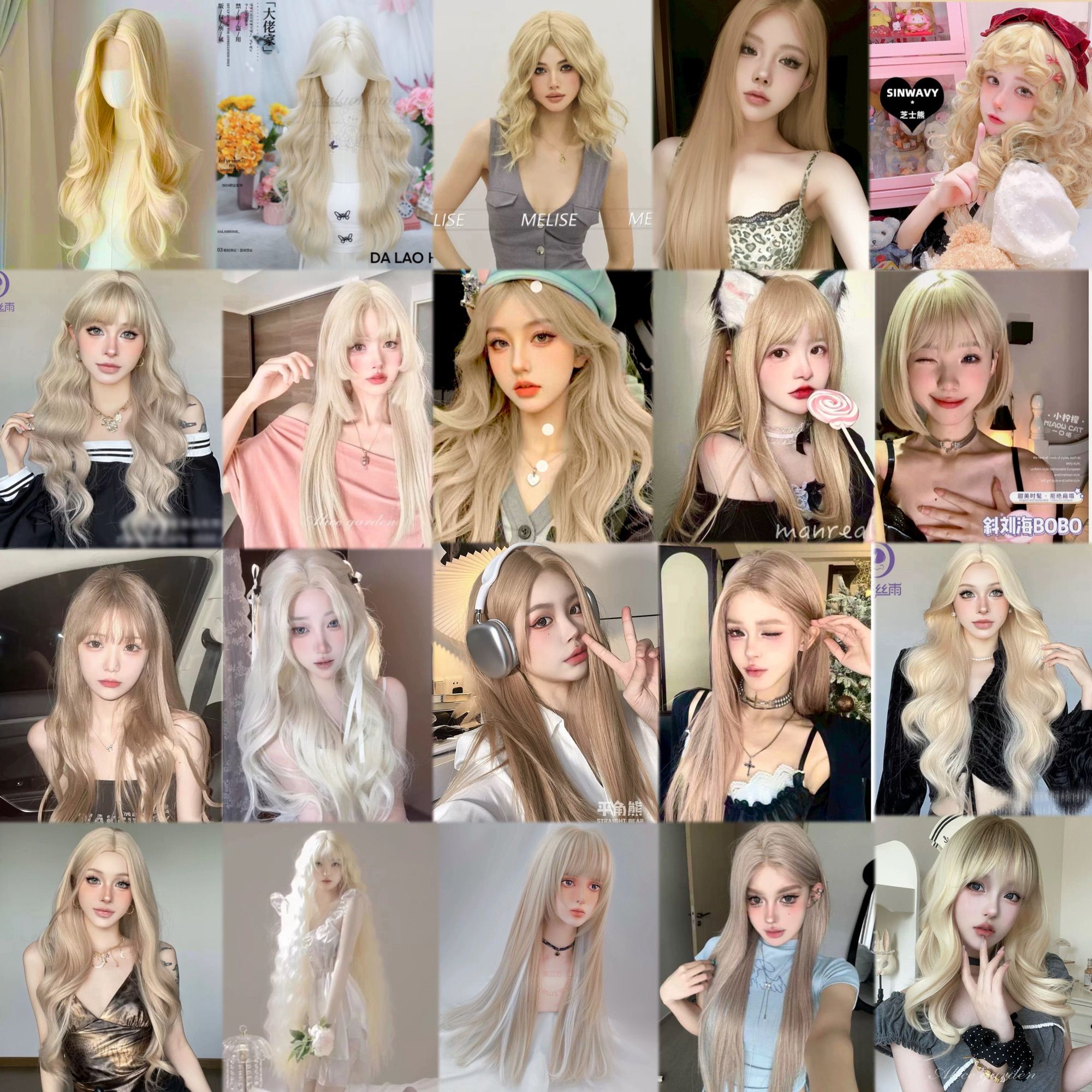 【現貨】淺金色 米金色 砂金色 金棕 灰金 白金 黃金 黑金挑染系列1💛金色假髮 金髮辣妹 漸層假髮挑染假髮愛麗絲假髮