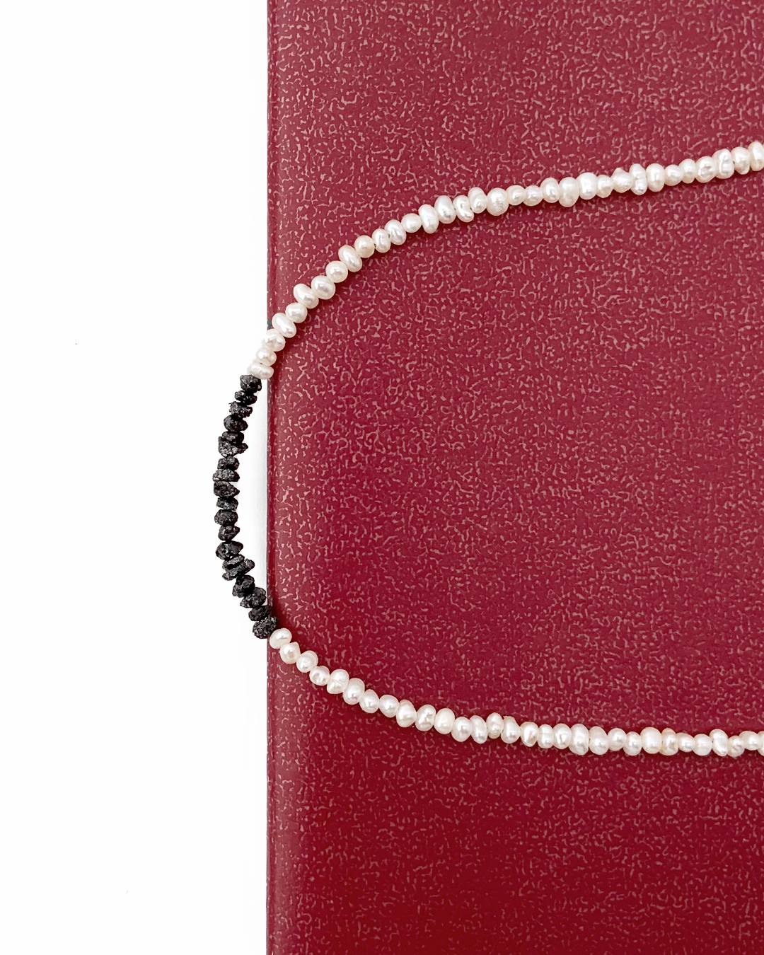 Mini Pearl  ＆ Carbonado Necklace