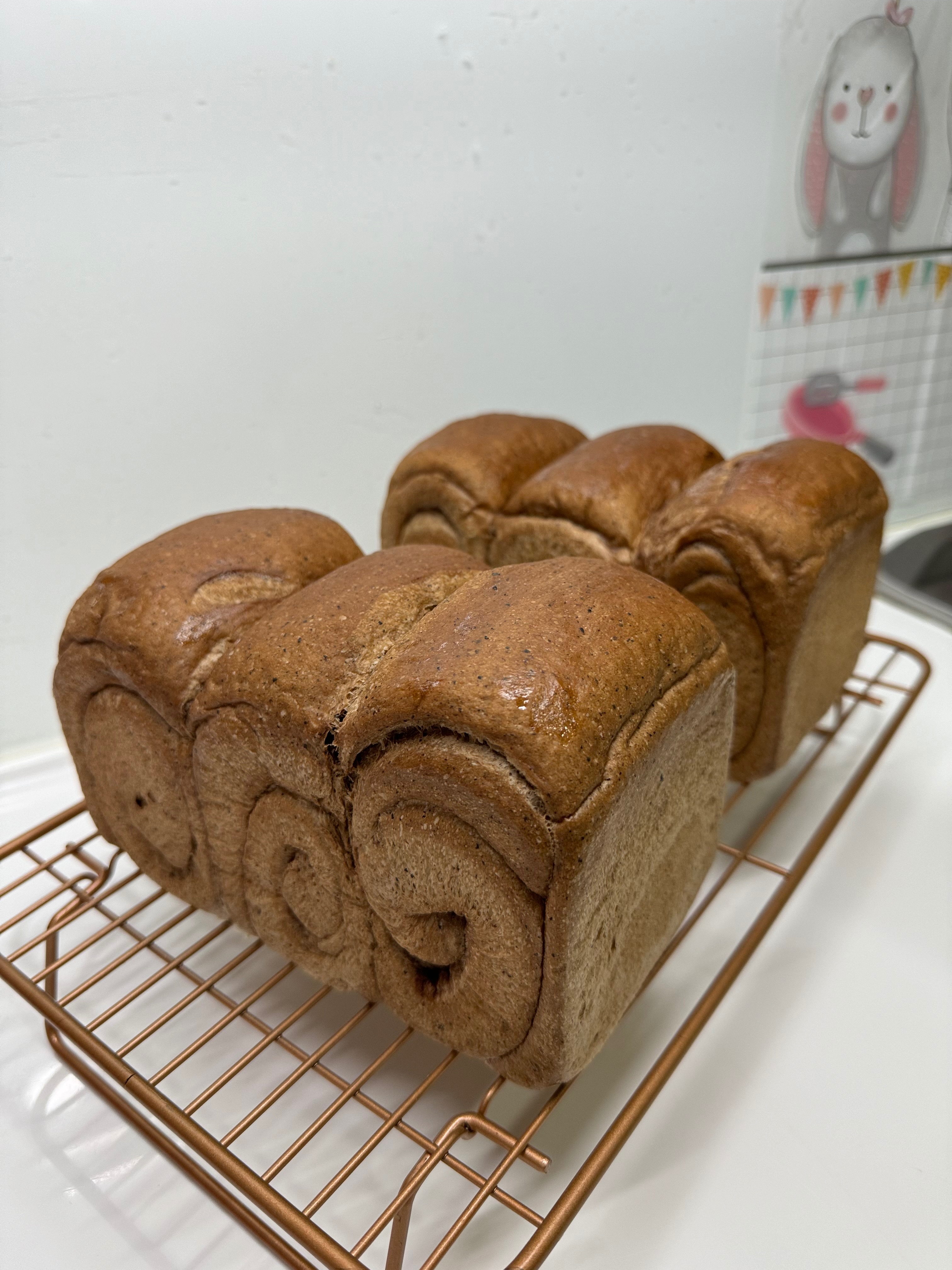 黑巧芝芝牛奶揉道吐司