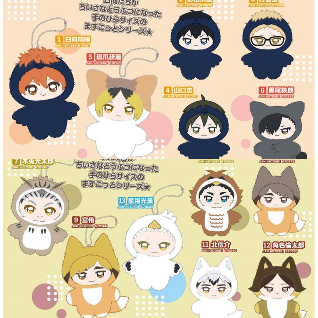 【神奇圈圈圈】現貨 Ensky 排球少年!! 動物裝珠鍊布偶吊飾 第1彈 、第2彈 13款分售