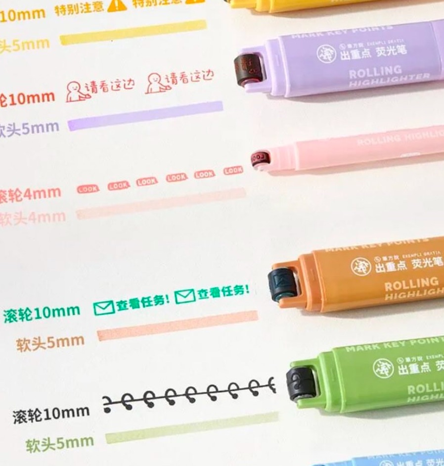 滾出重點螢光筆套組