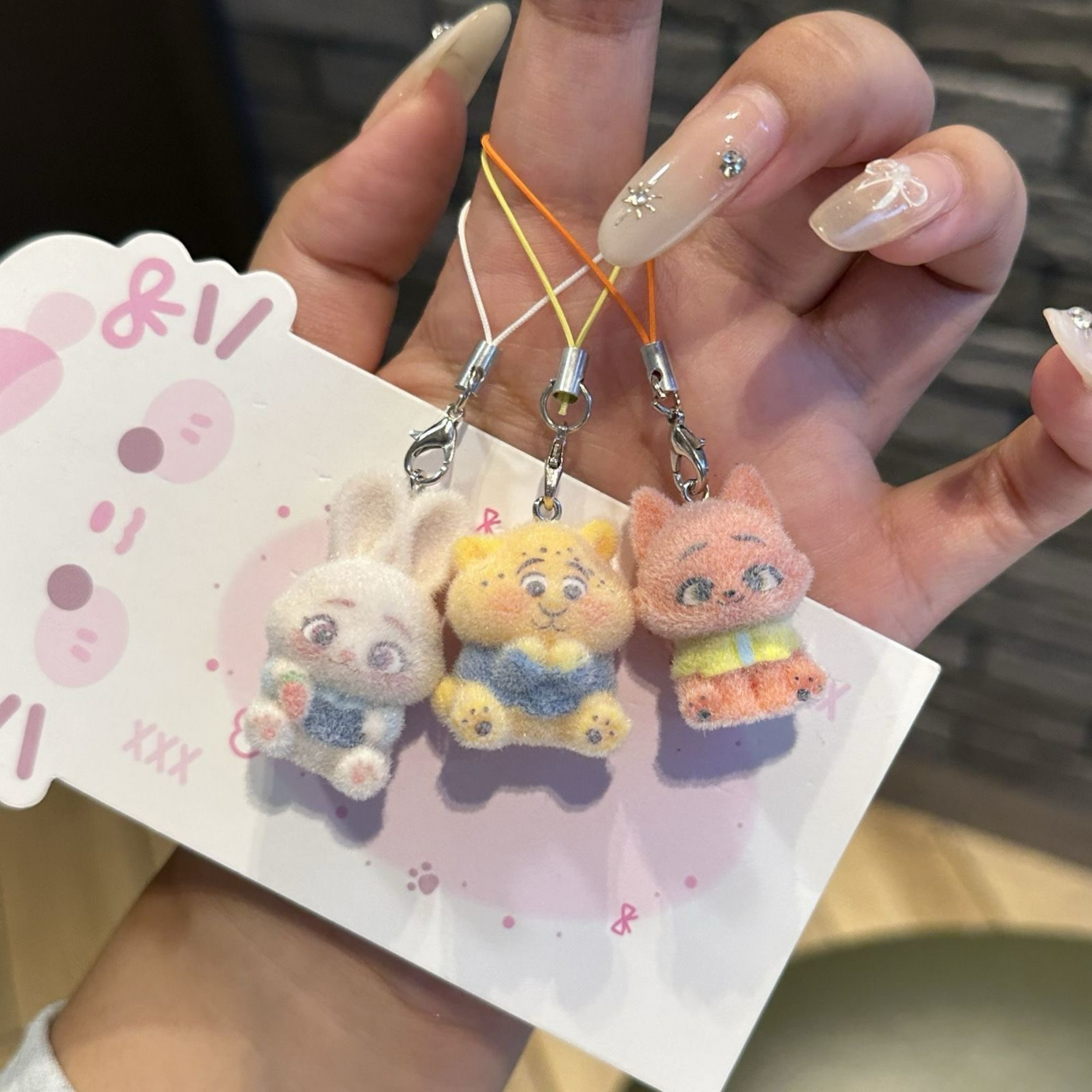 動物方城市植絨迷你吊飾