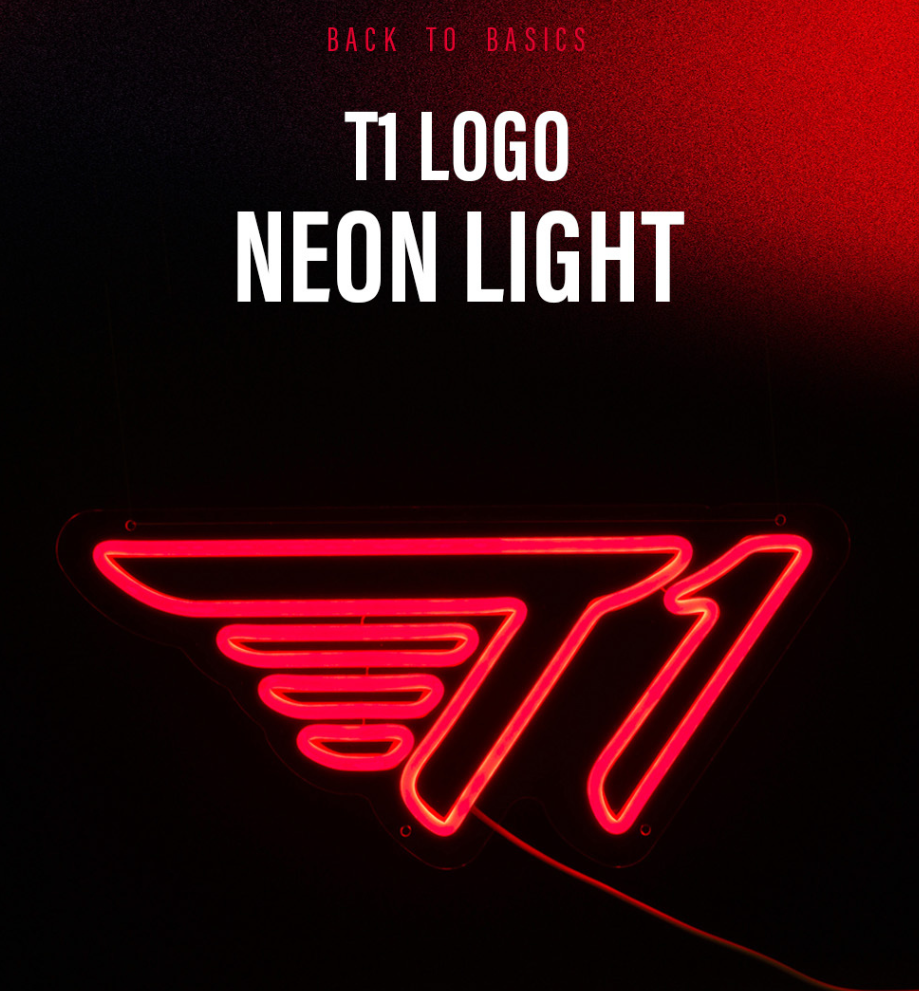 T1 Logo Neon Light