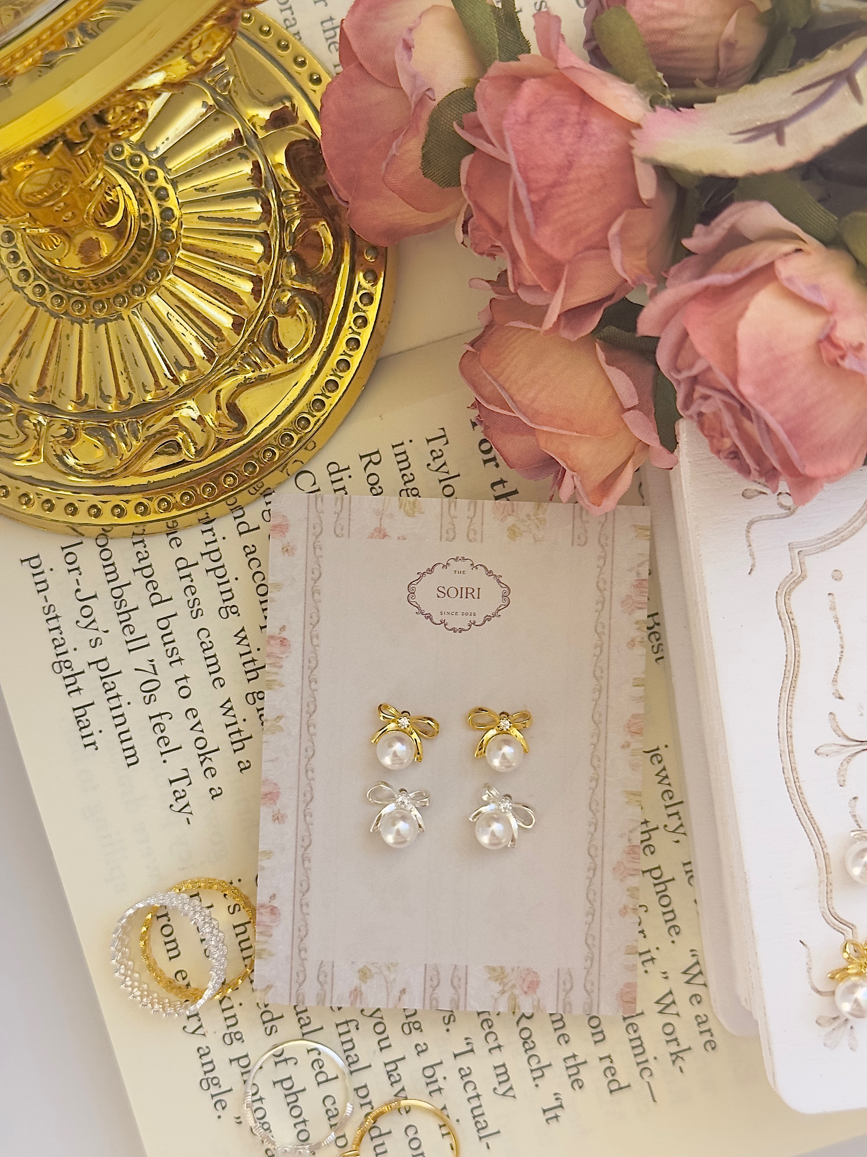 （自留款）Ribbon Perle 施華洛世奇珍珠耳環