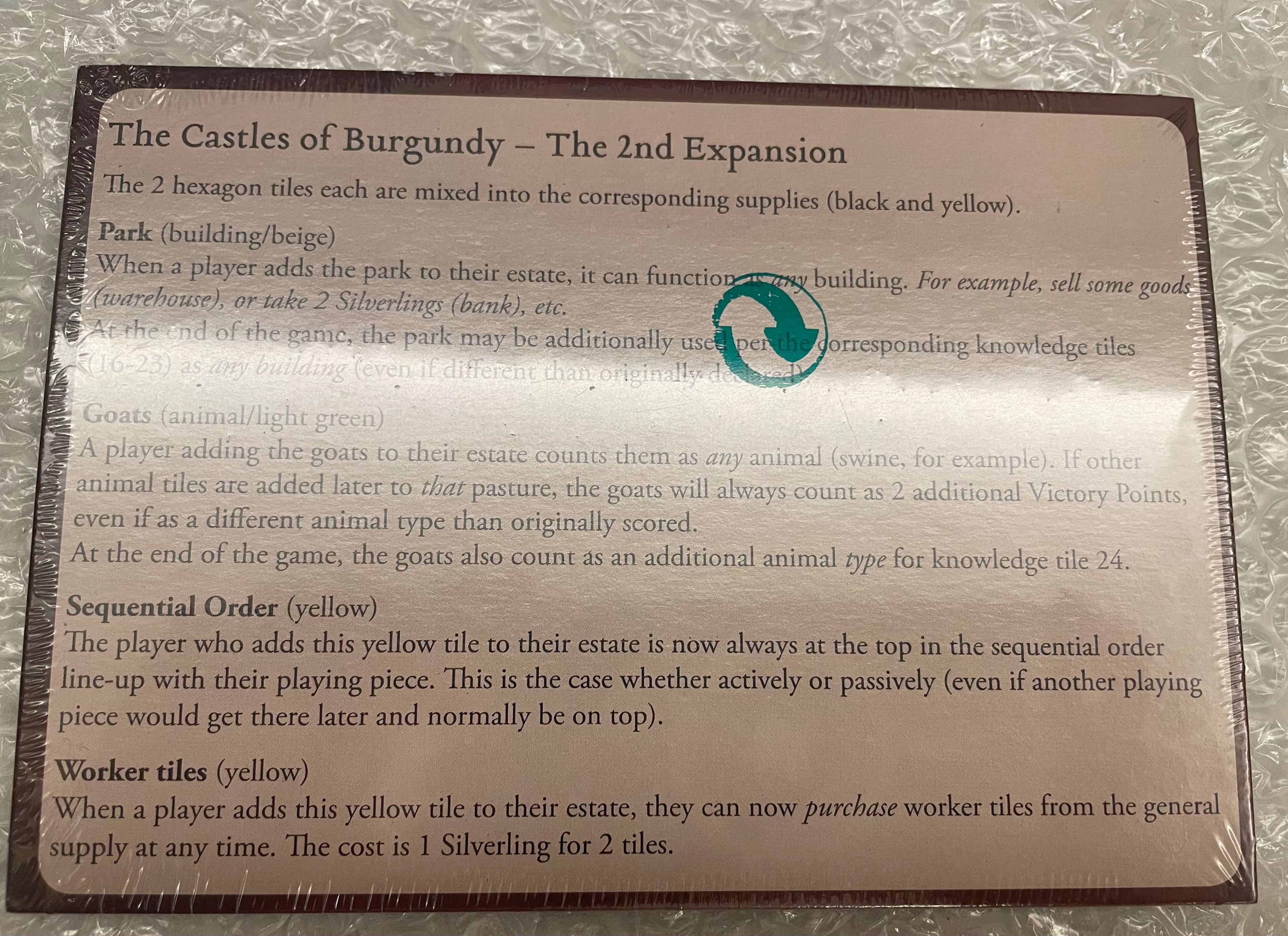 勃根地城堡擴充2 The Castles of Burgundy: 2nd Expansion - New Hex Ti