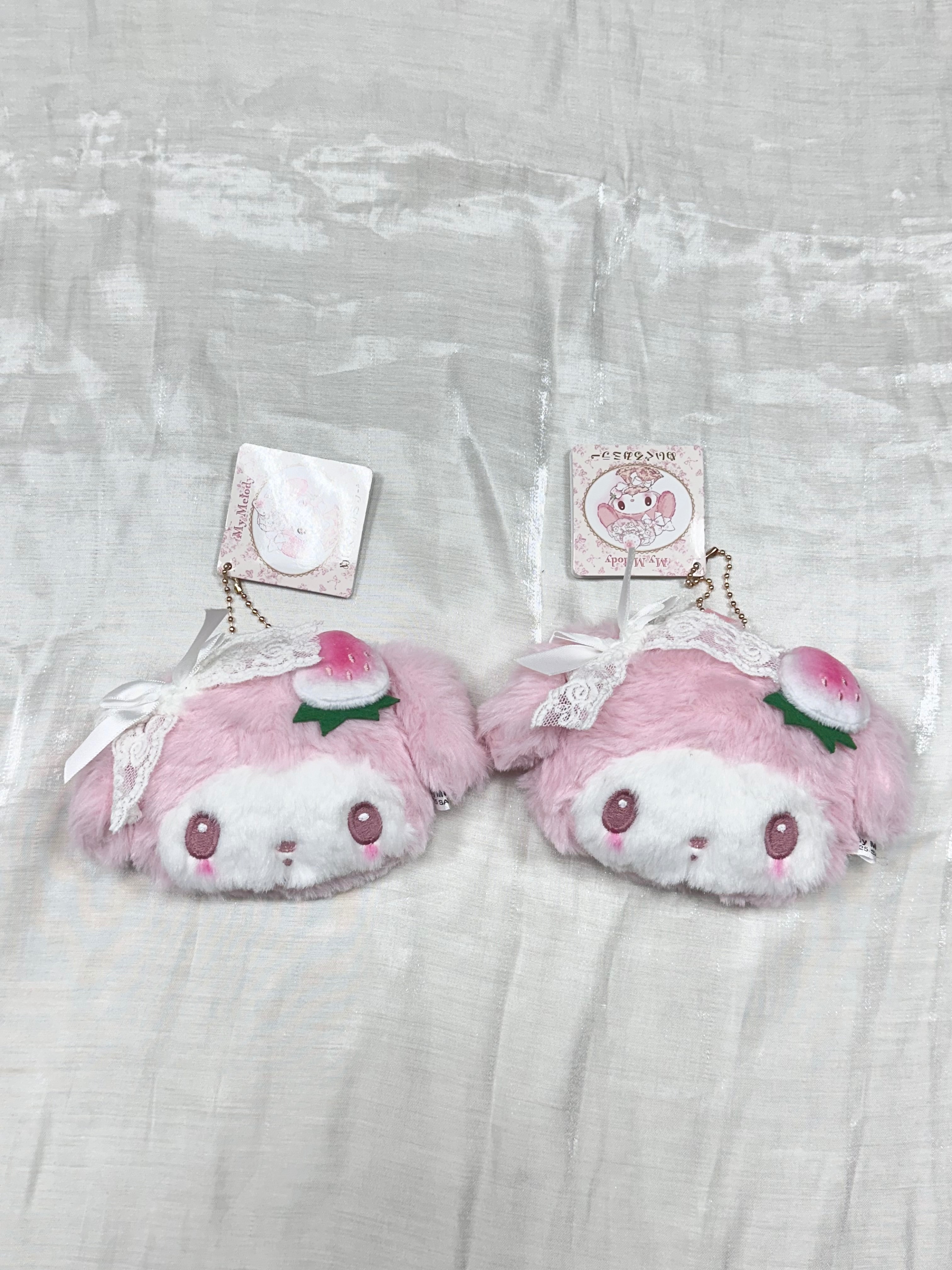 美樂蒂白草莓鏡子吊飾