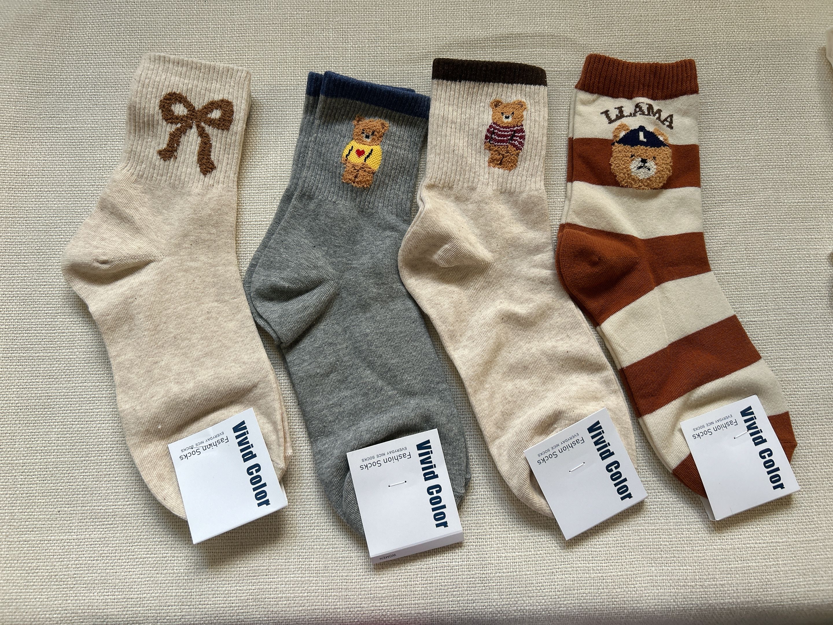 ＂現貨:韓國＂ 中筒襪子 韓國襪子 女生襪子 熊熊襪子 蝴蝶結襪子《Imprint Accessory 韓國選品》