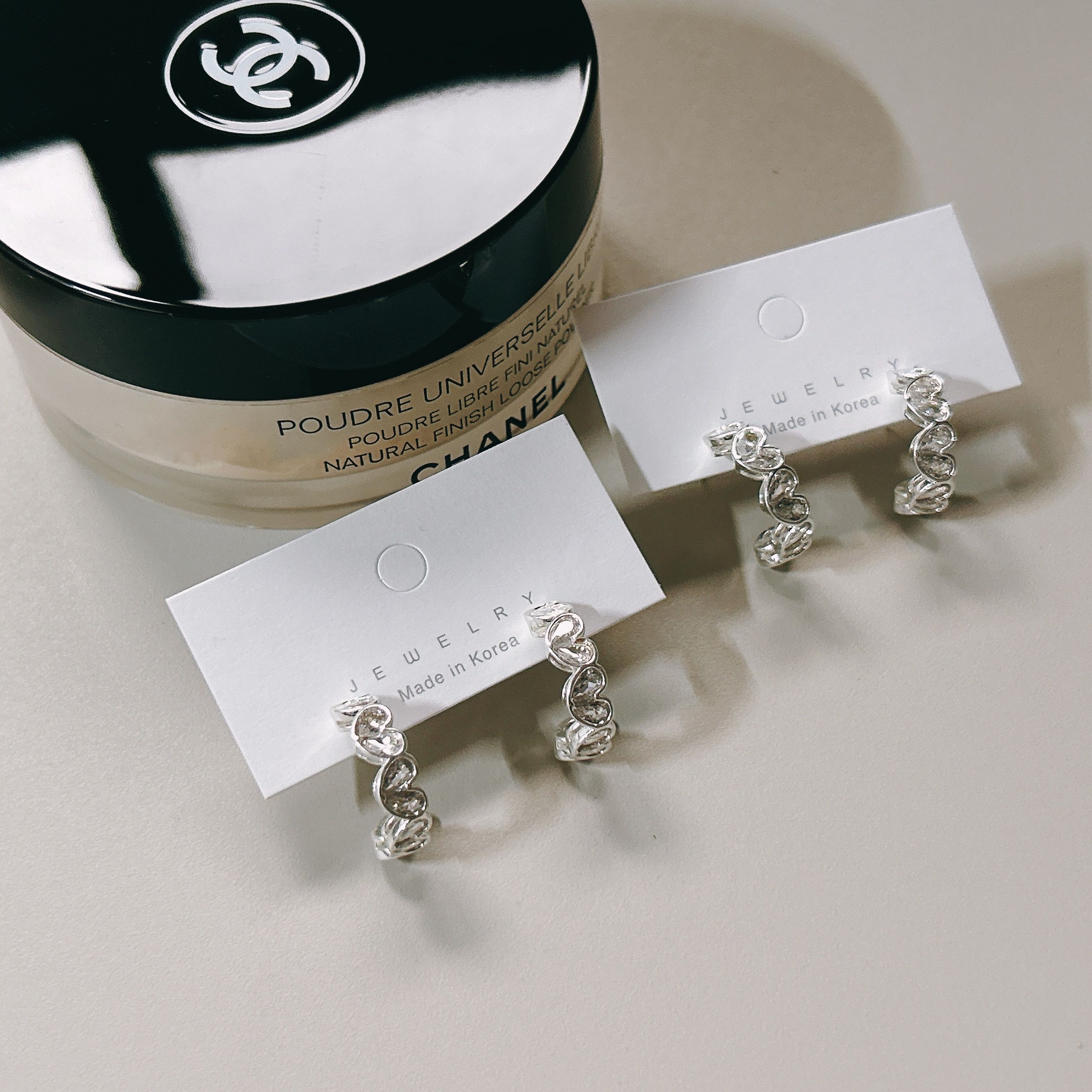 ＂韓國＂ 愛心 鑲鑽 愛心鑲鑽 C型 耳環《Imprint Accessory 韓國飾品》