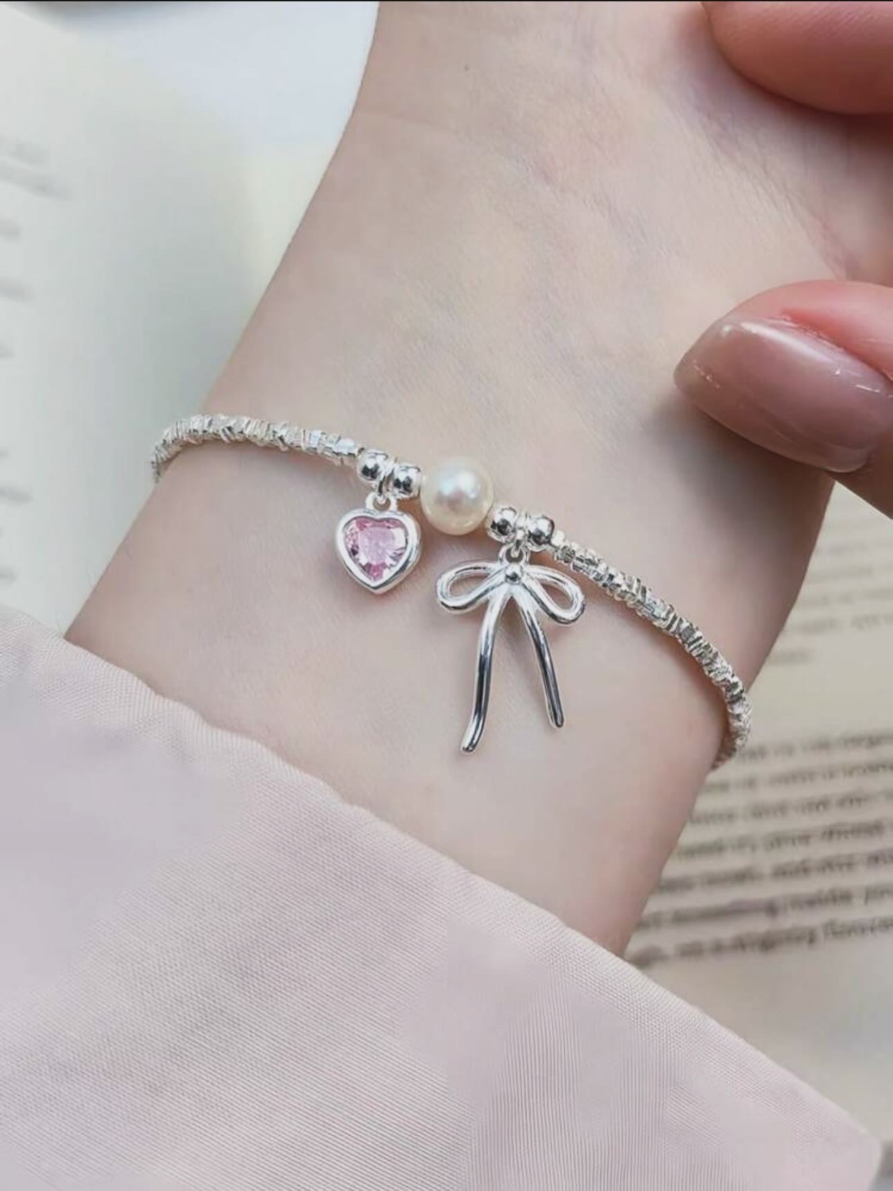 預購✨純銀碎銀珍珠手鍊