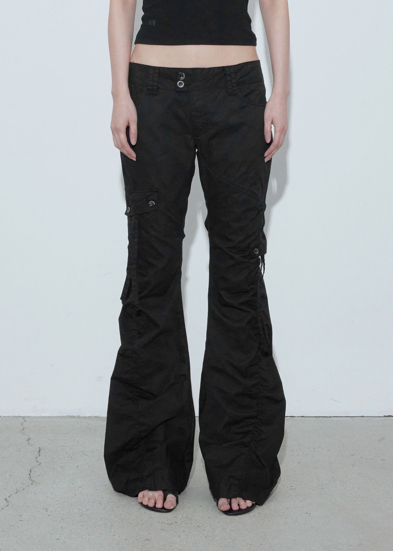 WASHED SHIRRING CARGO PANTS
