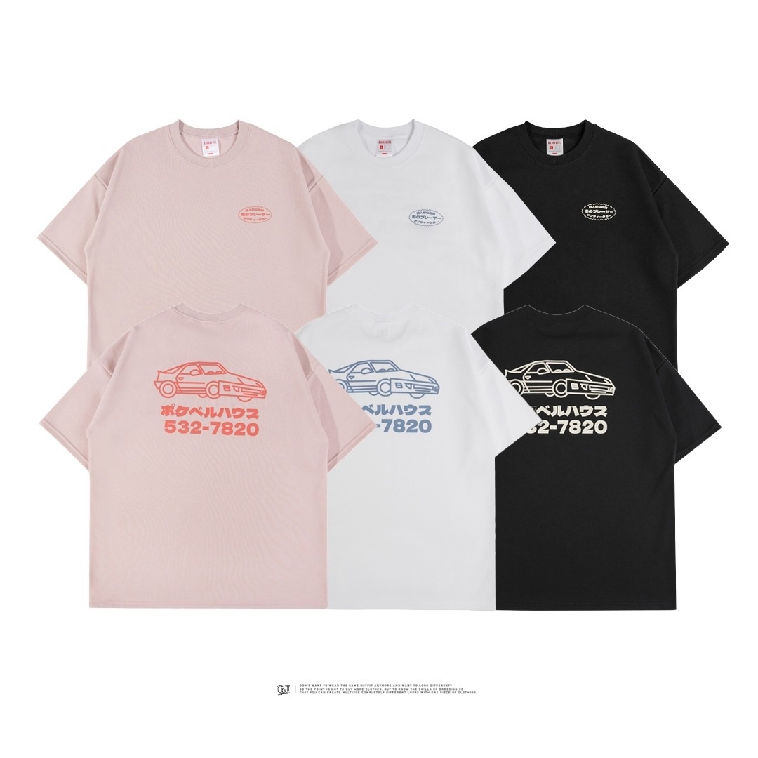 必買！日文細絨布車車短tee