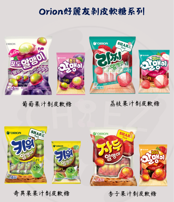 [預購]Orion好麗友剝皮軟糖系列（預計12/9陸續寄出）