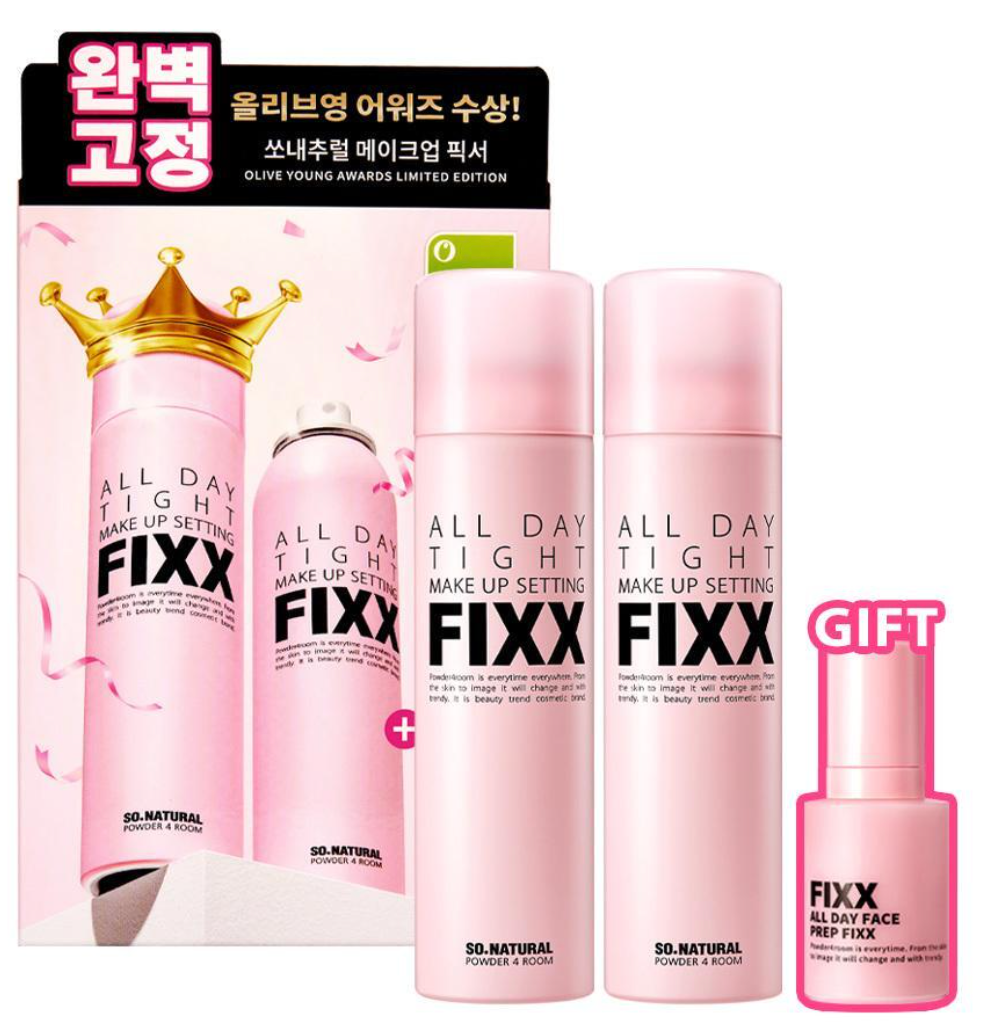 [預購]Olive young- So Natural FIXX 全天候超完美定妝噴霧（預計12/9陸續寄出）