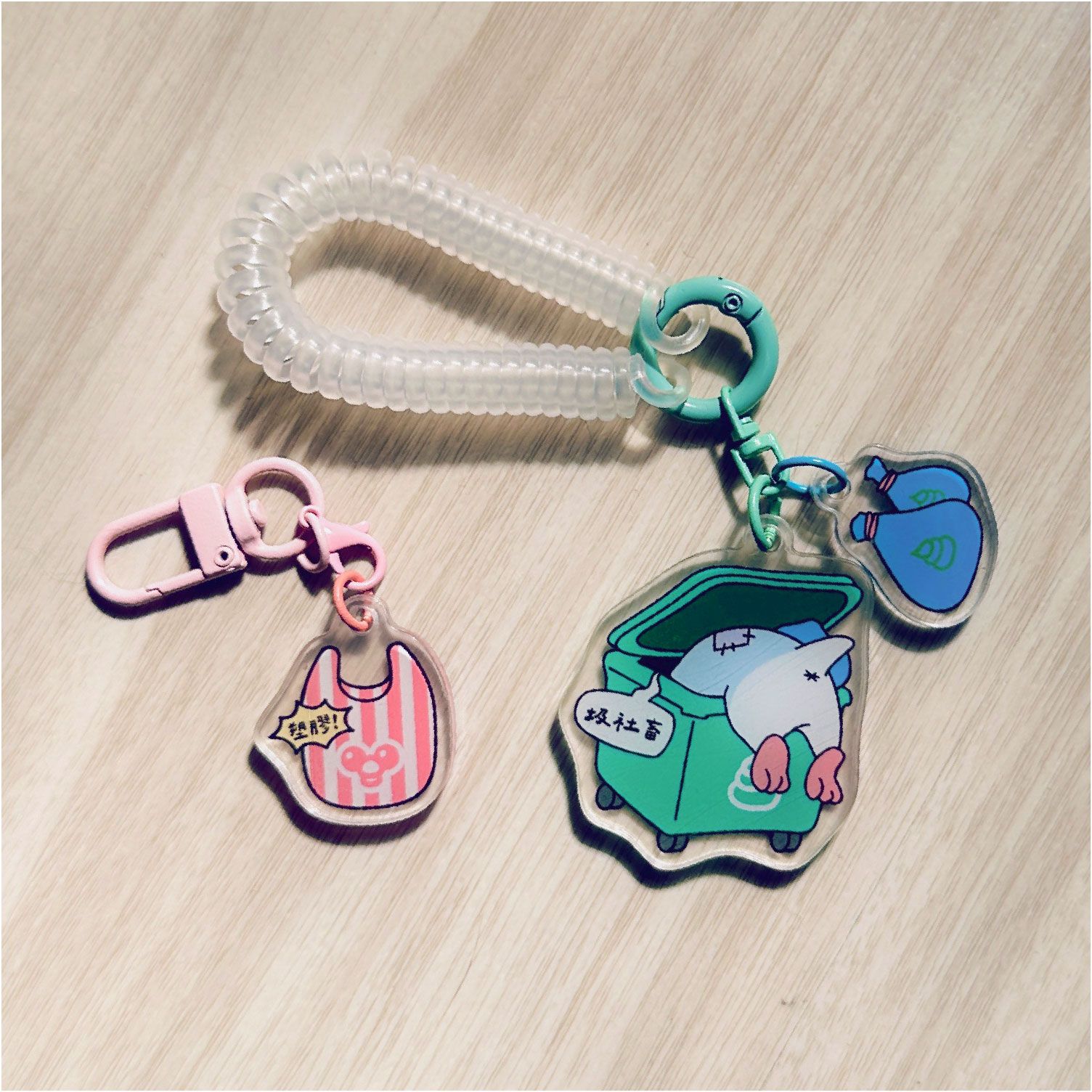 南極日常 社畜鑰匙圈 雙面壓克力鑰匙圈