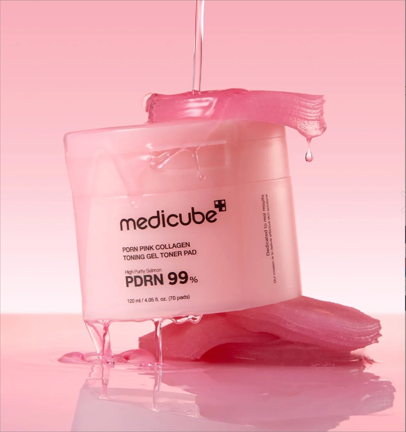 Medicube Pdrn Pink Collagen Toning Gel Toner Pad 粉紅膠原凝膠爽膚棉