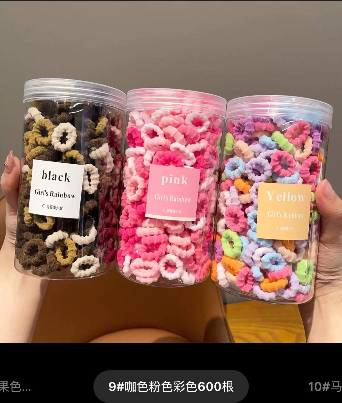 ✨ 超大容量髮圈罐裝 ✨  三罐直接給你 600根 🤯  只要 💰 $100 ❗❗