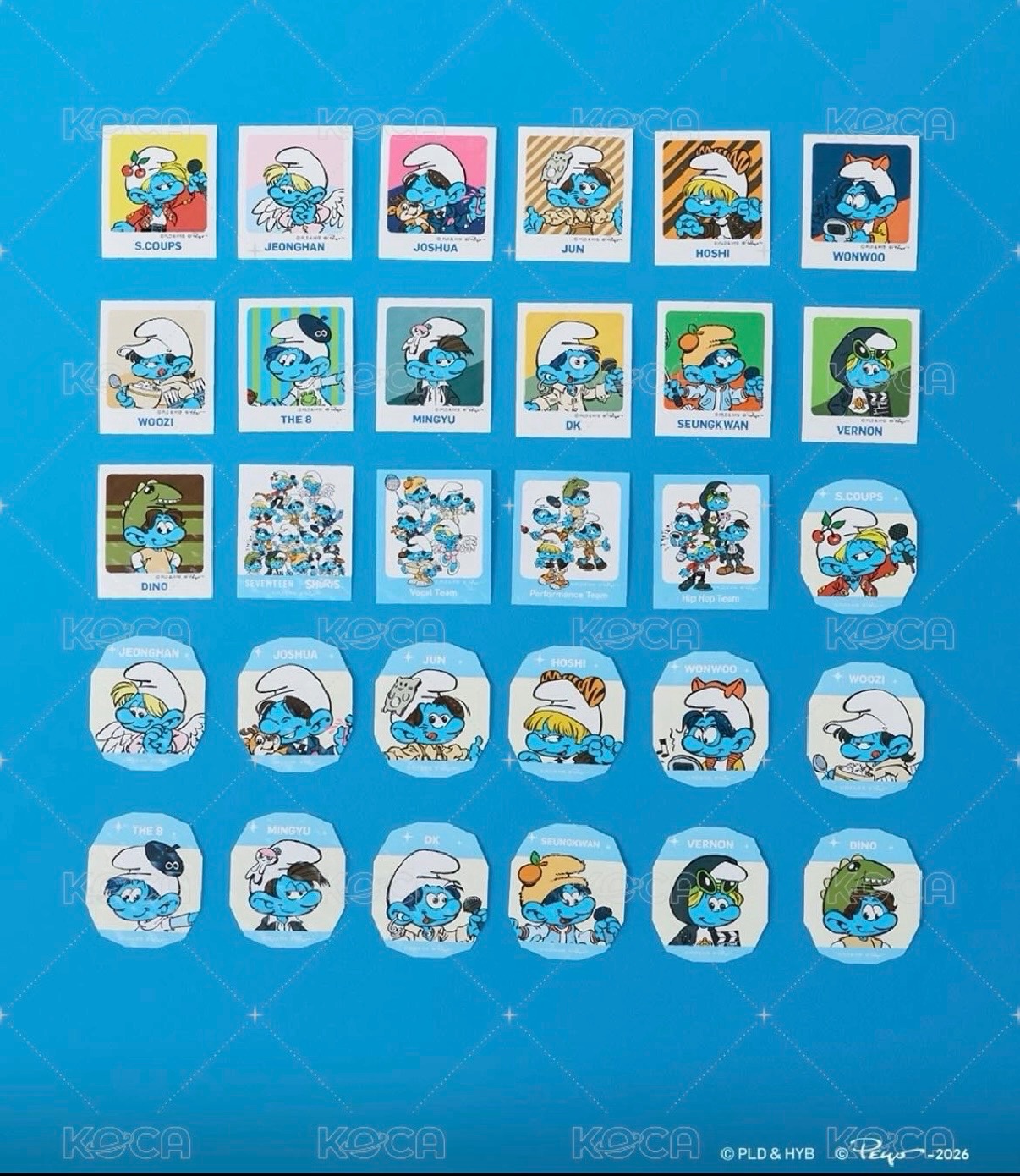 Seventeen 聯名 藍色小精靈 貼紙