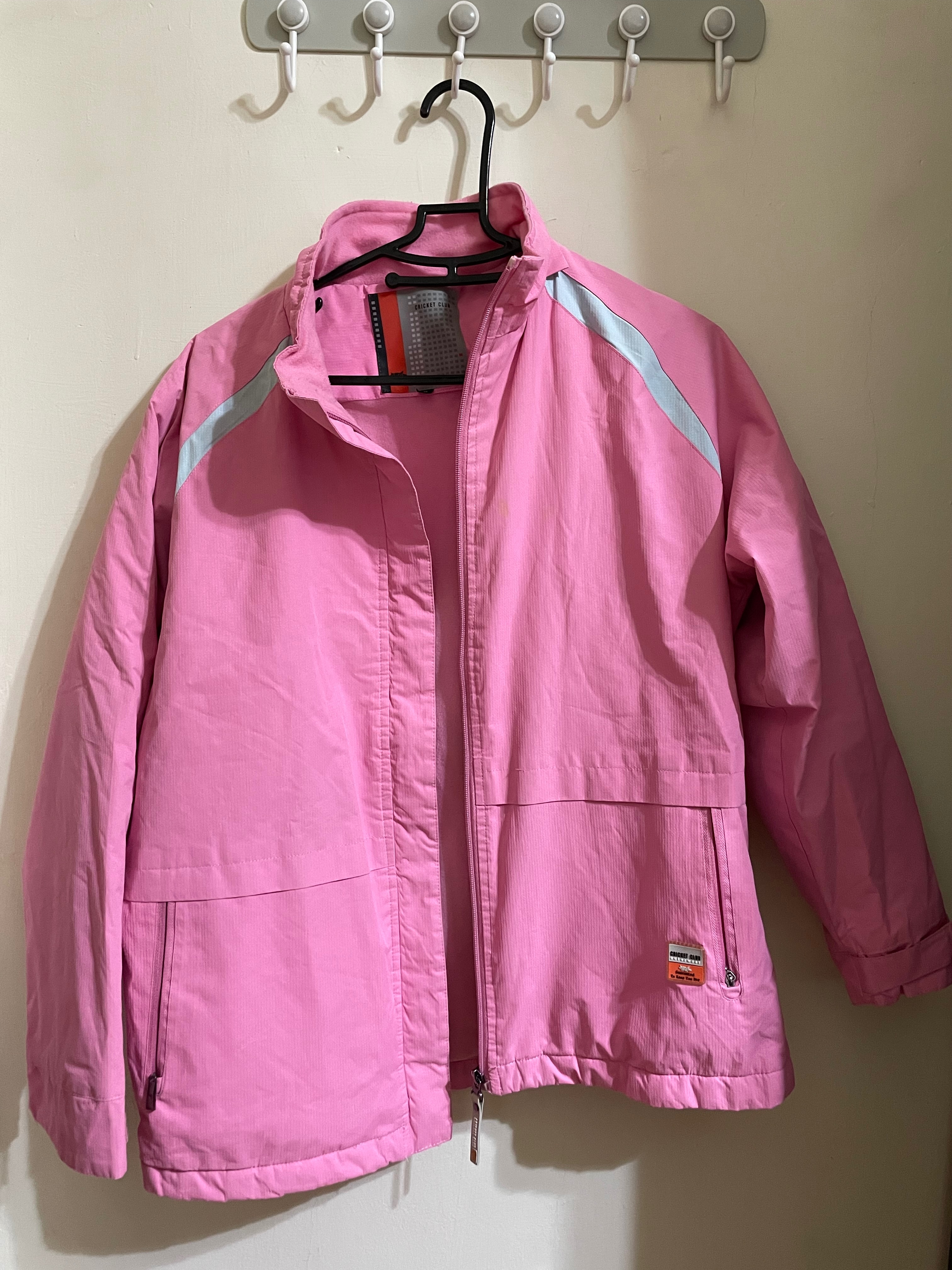 Criket Club 粉紅 灰色 防風 防水 刷毛 外套 XL（無連帽！）