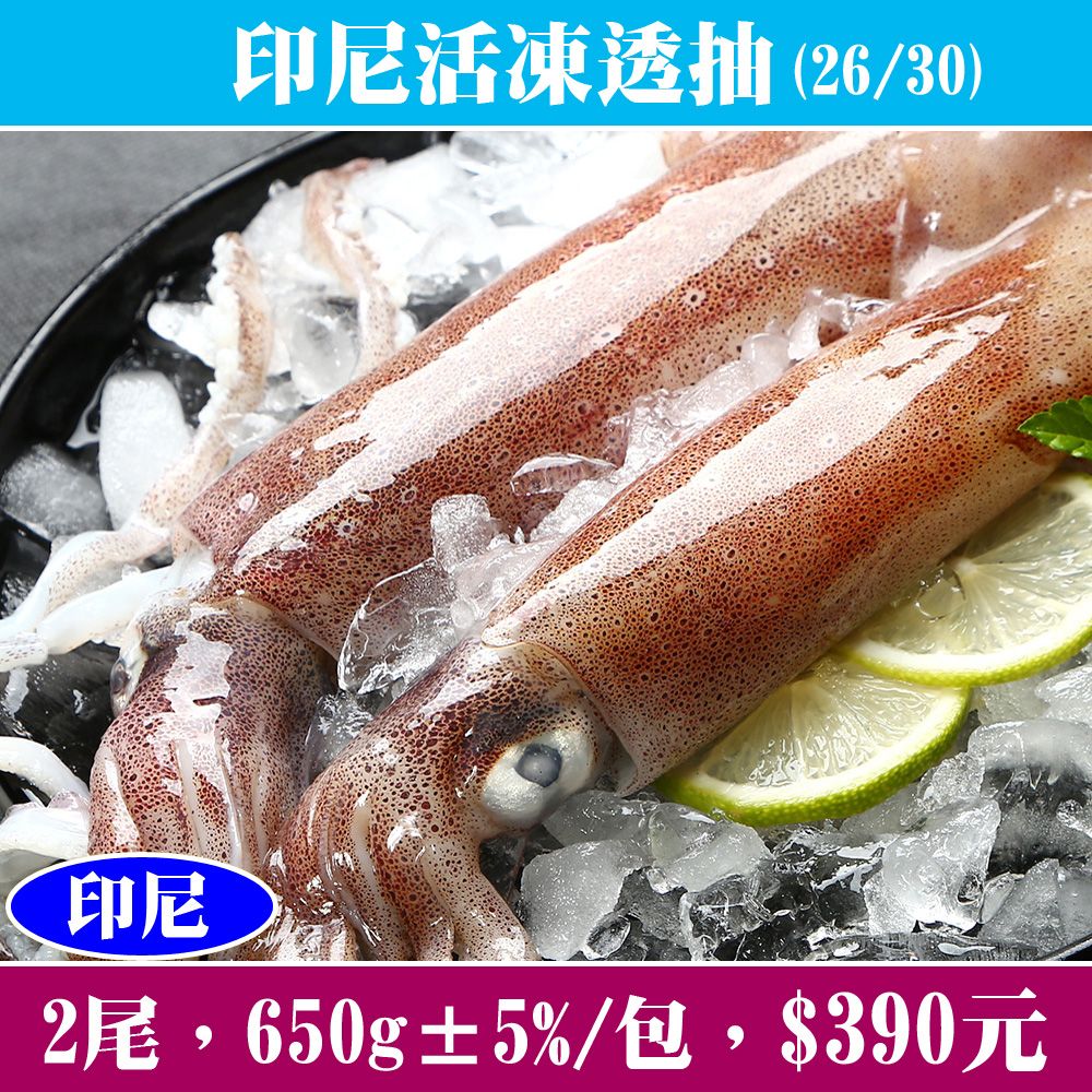 【立揚水產】印尼活凍透抽（26/30）