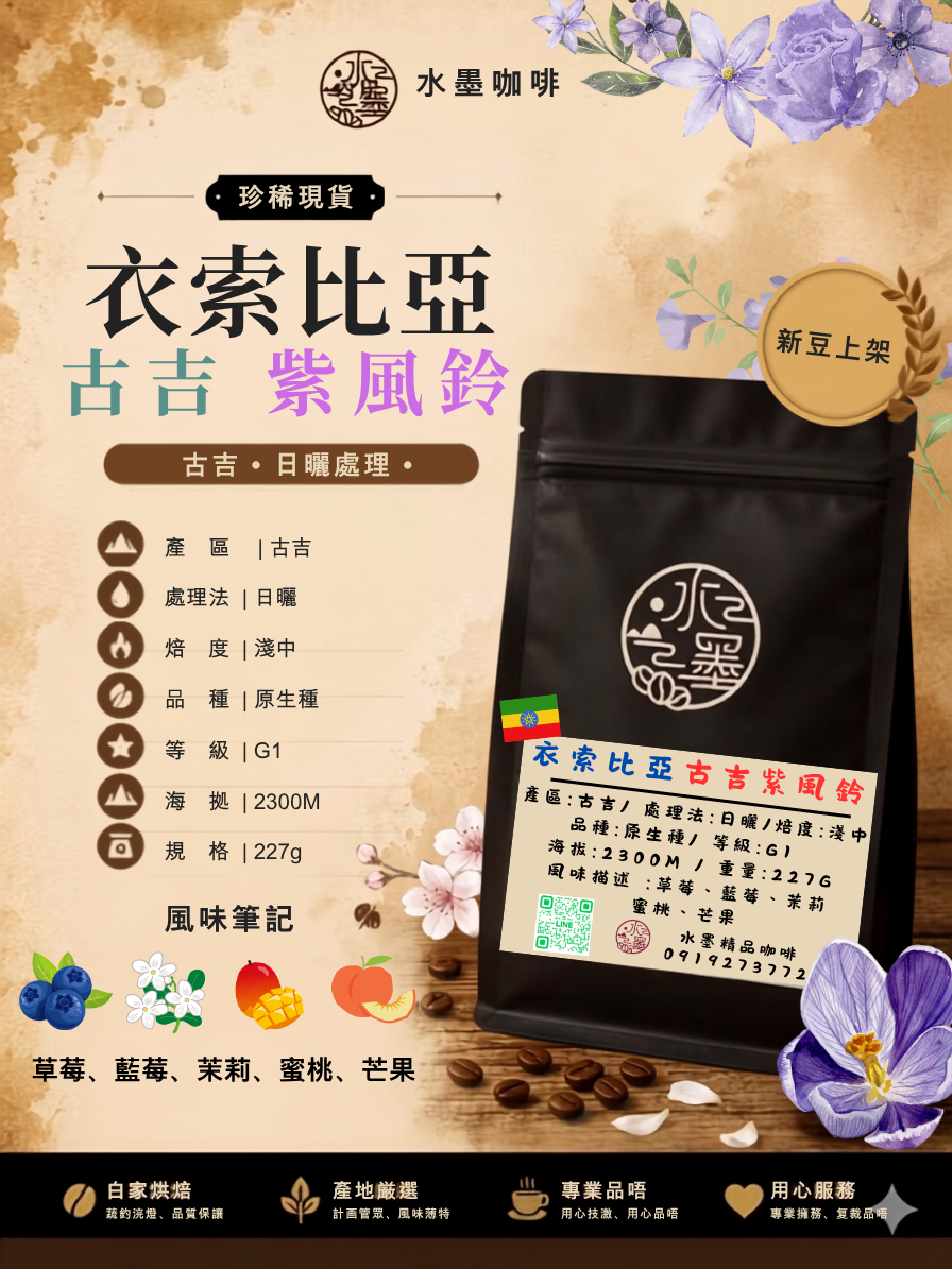 衣索比亞 🇪🇹古吉 紫風鈴 G1 日曬